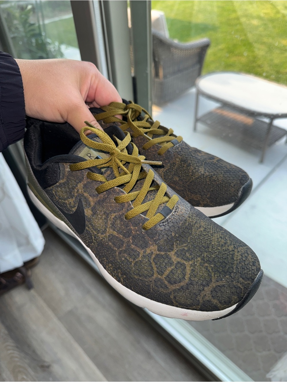 Nike Women’s Olive/Black Patterned Athletic Sneakers